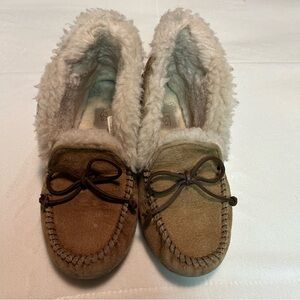 UGG Tan and Cream Moccasins